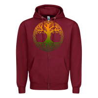 Burgundy tree of life merch Zipper Hoodie - trangStudio