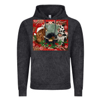 Vintage Black christmas heifer cow  gnomies Vintage Hoodie - CowGirlArtShop