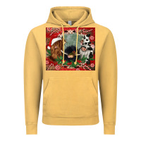 Vintage Mustard christmas heifer cow  gnomies Vintage Hoodie - CowGirlArtShop