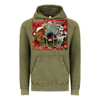 Vintage Olive christmas heifer cow  gnomies Vintage Hoodie - CowGirlArtShop