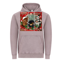 Vintage Zinc christmas heifer cow  gnomies Vintage Hoodie - CowGirlArtShop