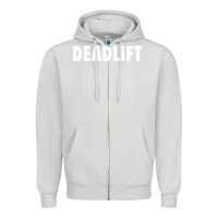 Dove Grey deadlift Zipper Hoodie - FloraArt