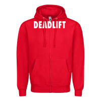 Red deadlift Zipper Hoodie - FloraArt