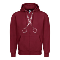 Burgundy Barber Hairdresser For Barbershop Owner Gift Haircut Stylist Zipper Hoodie - trangStudio