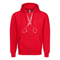 Red Barber Hairdresser For Barbershop Owner Gift Haircut Stylist Zipper Hoodie - trangStudio