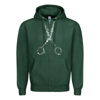 Sports Green Barber Hairdresser For Barbershop Owner Gift Haircut Stylist Zipper Hoodie - trangStudio