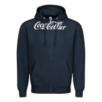 Navy Coca Collier Zipper Hoodie - FloraArt
