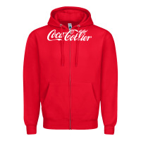 Red Coca Collier Zipper Hoodie - FloraArt