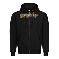 Black Snow White And The Seven Dwarfs Marching In Line Zipper Hoodie - FloraArt