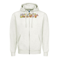 Oatmeal Heather Snow White And The Seven Dwarfs Marching In Line Zipper Hoodie - FloraArt