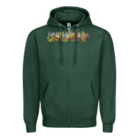 Sports Green Snow White And The Seven Dwarfs Marching In Line Zipper Hoodie - FloraArt