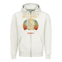 Oatmeal Heather stay strapped or get clapped george washington Zipper Hoodie - FloraArt