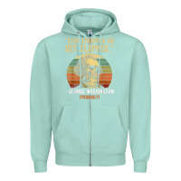 Seafoam stay strapped or get clapped george washington Zipper Hoodie - FloraArt