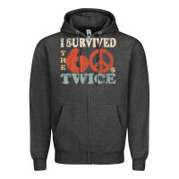 Charcoal Heather I Survived The Sixties 60s Twice Zipper Hoodie - FloraArt