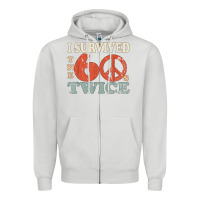 Dove Grey I Survived The Sixties 60s Twice Zipper Hoodie - FloraArt