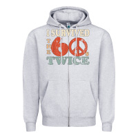 Heather Grey I Survived The Sixties 60s Twice Zipper Hoodie - FloraArt