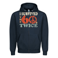 Navy I Survived The Sixties 60s Twice Zipper Hoodie - FloraArt