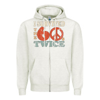 Oatmeal Heather I Survived The Sixties 60s Twice Zipper Hoodie - FloraArt