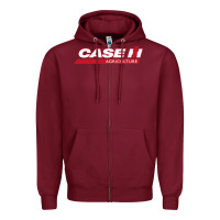 Burgundy case-ih Zipper Hoodie - FloraArt