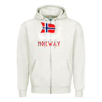 Oatmeal Heather boat norwegian flag norway viking ship norway Zipper Hoodie - FloraArt