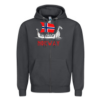 Smoke boat norwegian flag norway viking ship norway Zipper Hoodie - FloraArt