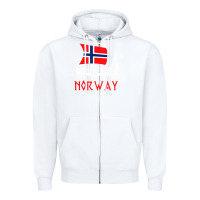 White boat norwegian flag norway viking ship norway Zipper Hoodie - FloraArt