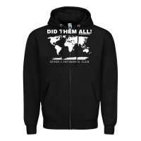 Black Seven Continents Shirt Zipper Hoodie - FloraArt