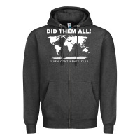 Charcoal Heather Seven Continents Shirt Zipper Hoodie - FloraArt