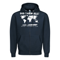 Navy Seven Continents Shirt Zipper Hoodie - FloraArt
