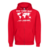 Red Seven Continents Shirt Zipper Hoodie - FloraArt