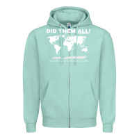 Seafoam Seven Continents Shirt Zipper Hoodie - FloraArt