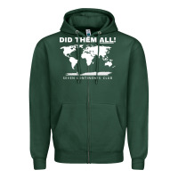 Sports Green Seven Continents Shirt Zipper Hoodie - FloraArt