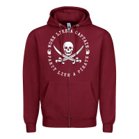 Burgundy Work like a captain party like a pirate Zipper Hoodie - FloraArt
