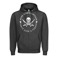 Charcoal Heather Work like a captain party like a pirate Zipper Hoodie - FloraArt