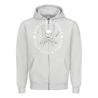Dove Grey Work like a captain party like a pirate Zipper Hoodie - FloraArt