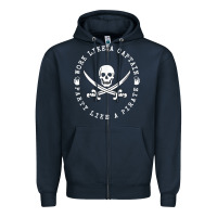 Navy Work like a captain party like a pirate Zipper Hoodie - FloraArt