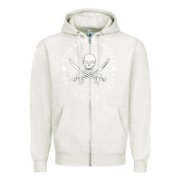Oatmeal Heather Work like a captain party like a pirate Zipper Hoodie - FloraArt