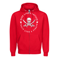 Red Work like a captain party like a pirate Zipper Hoodie - FloraArt