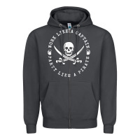 Smoke Work like a captain party like a pirate Zipper Hoodie - FloraArt