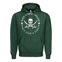 Sports Green Work like a captain party like a pirate Zipper Hoodie - FloraArt