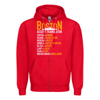 Red wicked smaht boston accent translator bostonians gifts shirt Zipper Hoodie - FloraArt