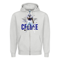 Dove Grey ceedee lamb Zipper Hoodie - FloraArt