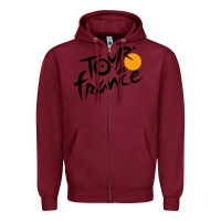 Burgundy tour de france cycling Zipper Hoodie - ArtMosaic