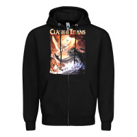 Black Clash of the Titans (Transparent) Zipper Hoodie - ArtMosaic