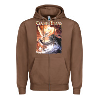 Chestnut Clash of the Titans (Transparent) Zipper Hoodie - ArtMosaic