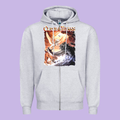 Clash Of The Titans (transparent) Zipper Hoodie Designed By Artmosaic