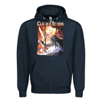 Navy Clash of the Titans (Transparent) Zipper Hoodie - ArtMosaic