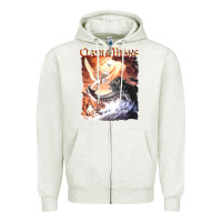 Oatmeal Heather Clash of the Titans (Transparent) Zipper Hoodie - ArtMosaic