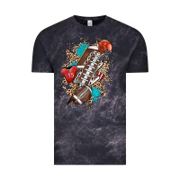 Cloud Black Football lightning bolt leopard Vintage Tee - HowdyJamesFarm