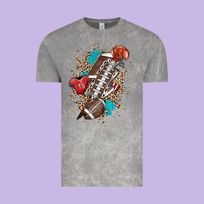 Football Lightning Bolt Leopard Vintage Tee Designed By Howdyjamesfarm